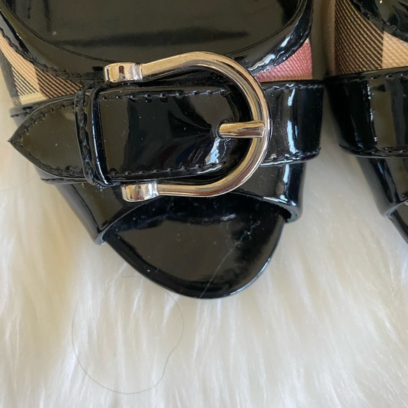 BURBERRY Nova Check slingback open toe flats, Sz. 39.5 - Picture 5 of 11